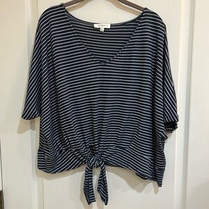 Umgee Navy and White Stripe Crop Top